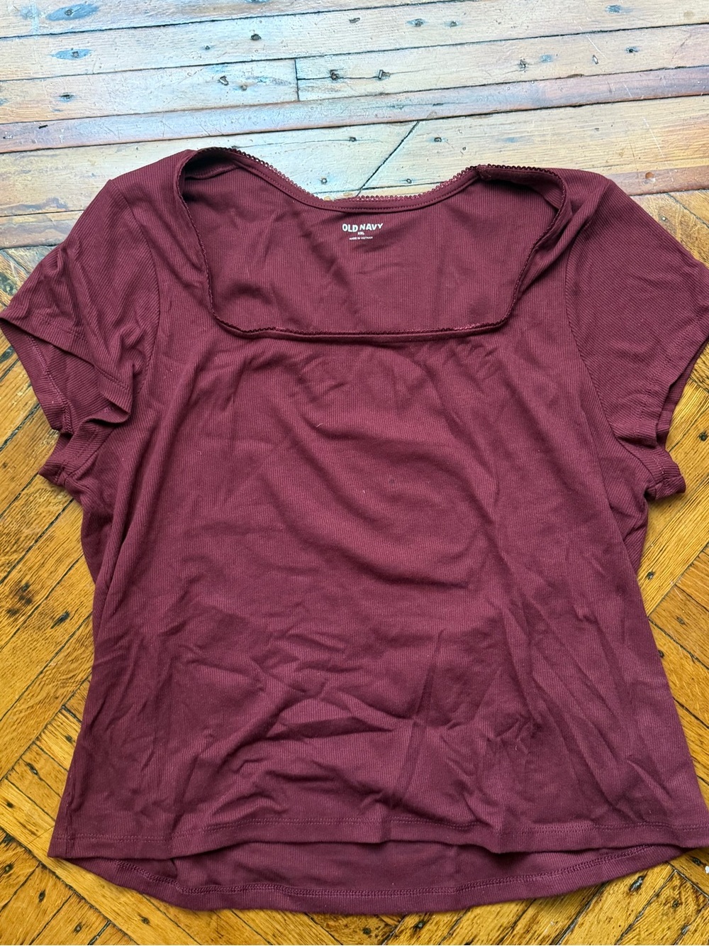 Old Navy Women's Burgundy Square Neck Top